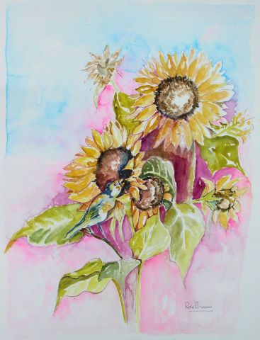 TOURNESOL - Peinture - atelier mauve
