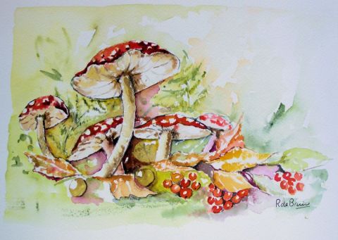 CHAMPIGNONS - Peinture - atelier mauve
