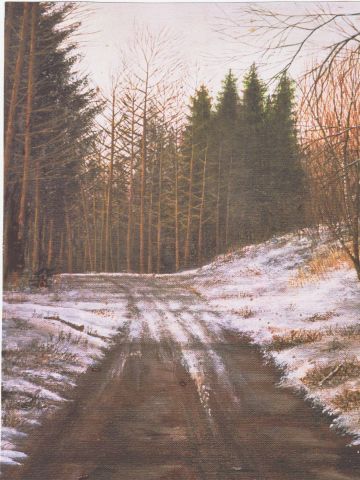 L'artiste lambert c - sous bois en hivers