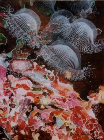 Le balet des méduses - Peinture - Claudine Friant