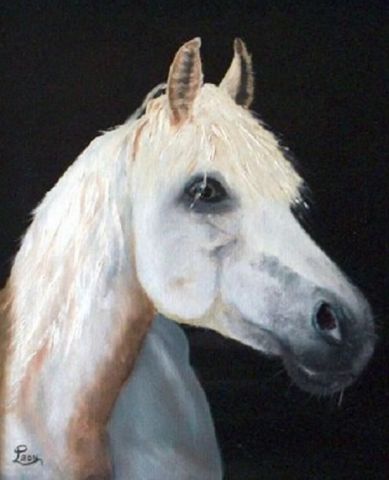 cheval blanc - Peinture - lepeintre
