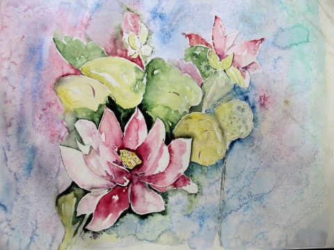 fleur - Peinture - atelier mauve