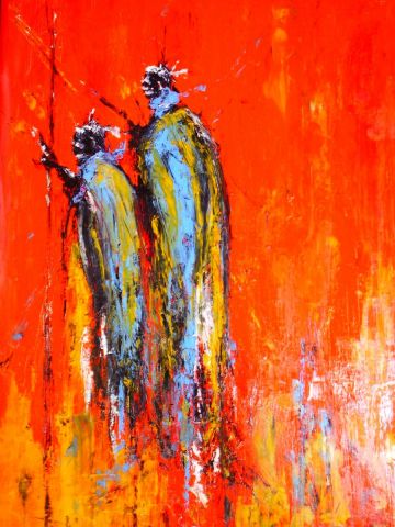 masais - Peinture - gervais debroucke