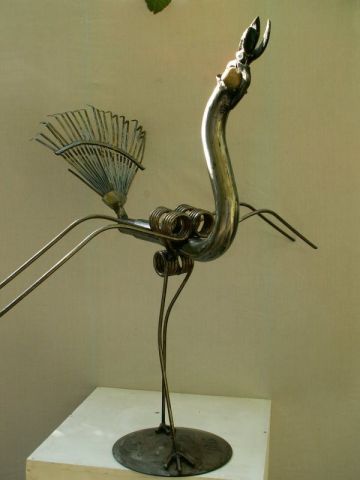 L'OISEAU  FANEUR - Sculpture - Roland GOURDON