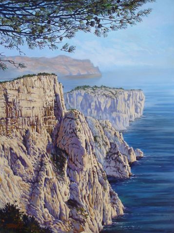 falaises du Devenson - Peinture - GILBERT THOMAS