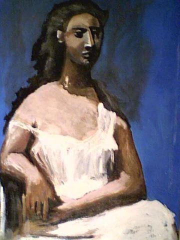 femme assise - Peinture - marc Maillard