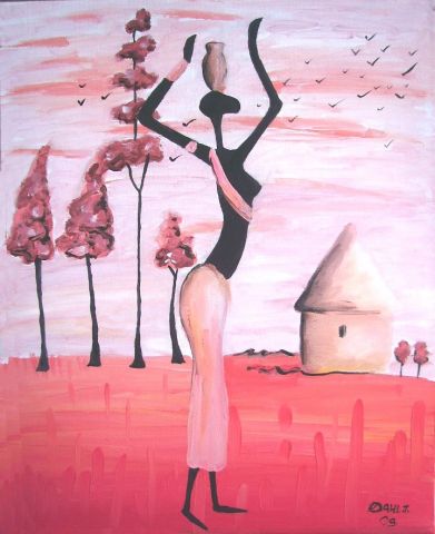femme africaine - Peinture - Tiffany BAHRI