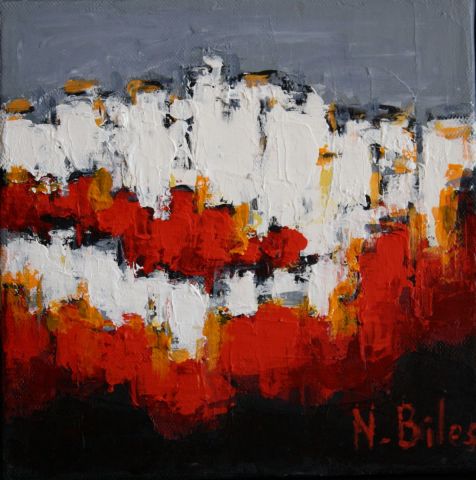 SILHOUETTE D'UN VILLAGE PERCHE - Peinture - NICOLE BILES