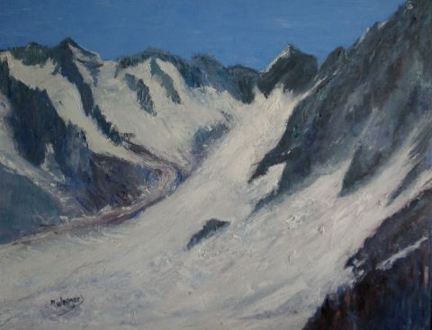 Le glacier d'Argentière  (Haute Savoie  74) - Peinture - MARYSE WENGER