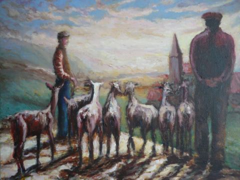 les chèvres  - Peinture - casc art