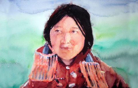 femme Tibetaine - Peinture - yoozo