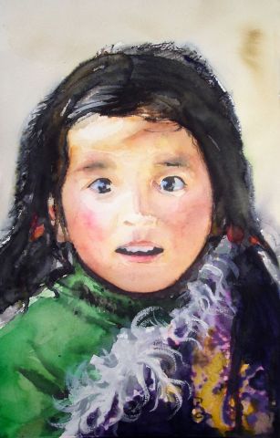 Enfant Tibetain - Peinture - yoozo
