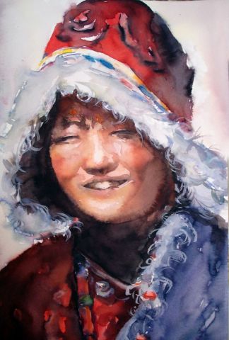 femme Tibetaine - Peinture - yoozo