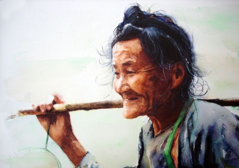 Grand-mère - Peinture - yoozo