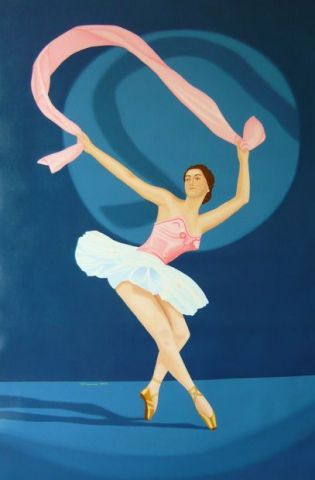 5  Ballerine et le Ruban - Peinture - Sotiris Rene SIDIROPOULOS