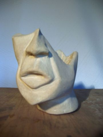 t�te de pierre - Sculpture - Nai