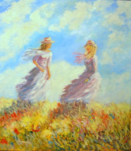 Dans le vent - Peinture - Andre Rosiere
