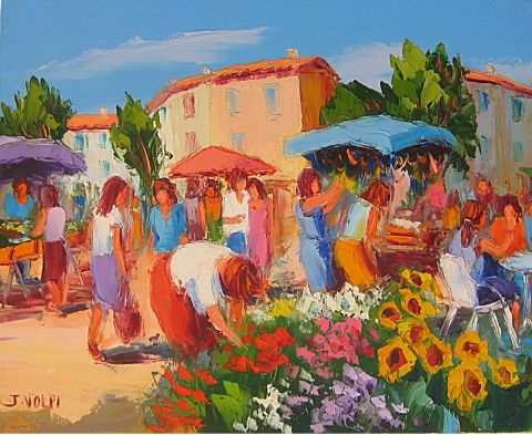 marché de Provence - Peinture - Jacques VOLPI