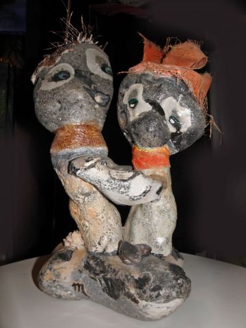 SCULPTURE PERSONNAGE..... Couple heureux - Sculpture - monemaier