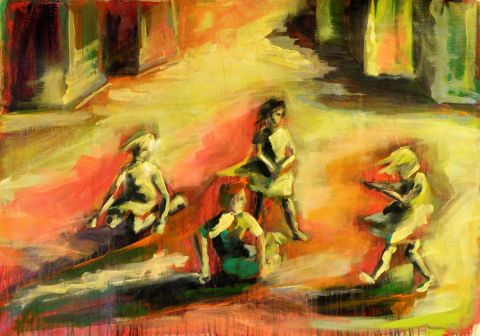 Quatre enfants - Peinture - Bettina Schopphoff