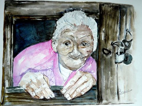 la vielle dame - Peinture - atelier mauve