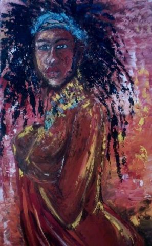 belle d'afrique - Peinture - marie jose Rodrigues