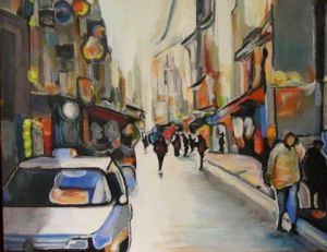 Voir cette oeuvre de jean-michel steinberg: la rue montorgueil