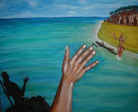 Ulysse et Calypso - Peinture - LAFFITTE Jacky