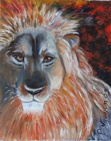 le lion qui pleure - Peinture - patrick nguyen