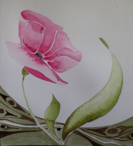 Fleur ouverte - Peinture - Sylvie Verchere Merle