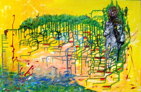 R�seaux  Communication Eau source de Vie - Peinture - OD' ILE 