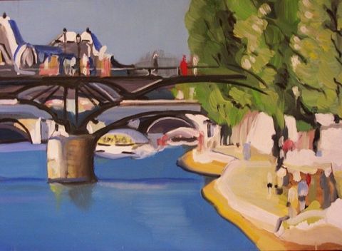le pont des arts - Peinture - jean-michel steinberg