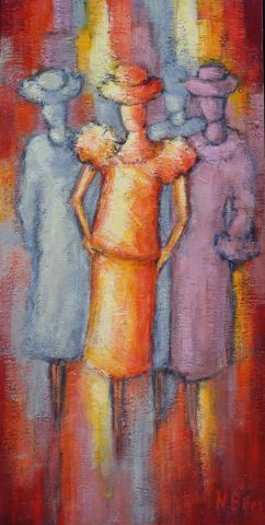 DEFILE DE MODE(2) - Peinture - NICOLE BILES