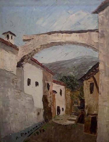 bourg - Peinture - Aurelio Padovani