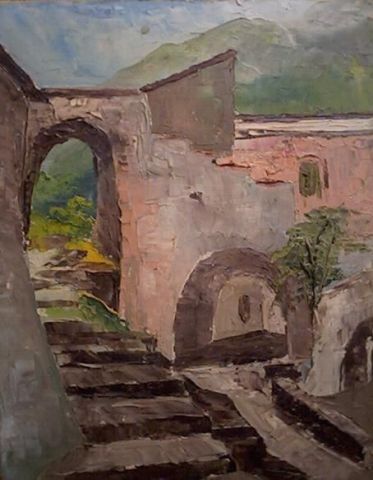 escalier - Peinture - Aurelio Padovani