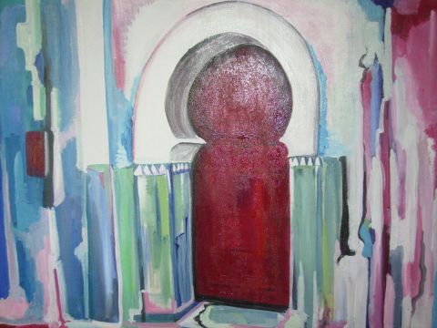 porte marocaine - Peinture - Valerie Anne
