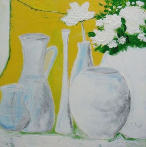 Fleurs Blancs - Peinture - ALTAIR