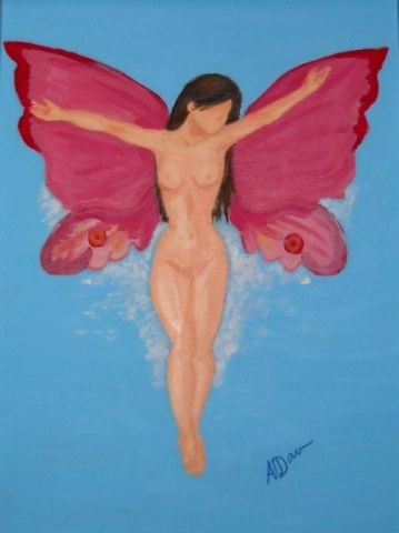femme papillon - Peinture - Amandine