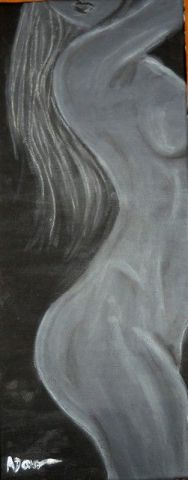 femme nue - Peinture - Amandine