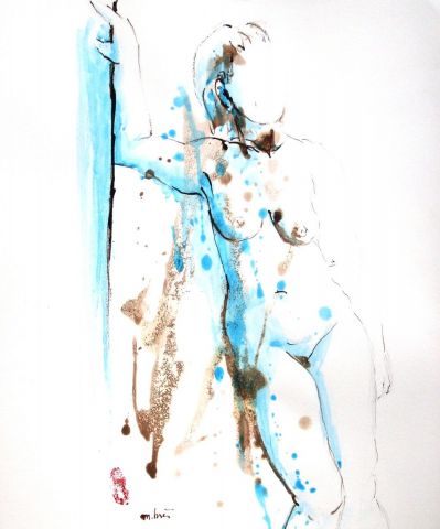 Appuy�e - Dessin - Monick Bres 