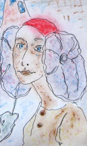 L'artiste Ilon - Une Femme et chaperon rouge