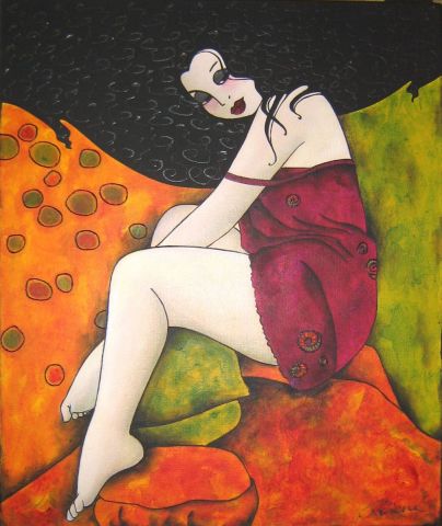 Alb�tre aux Coussins - Peinture - Ah Tatieva 