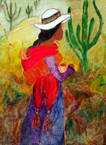 La mère colombienne - Peinture - Paoli