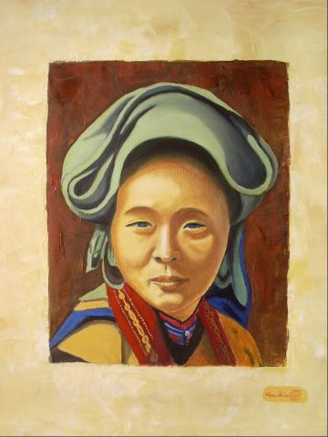 femme d'asie - Peinture - alain Gaudin