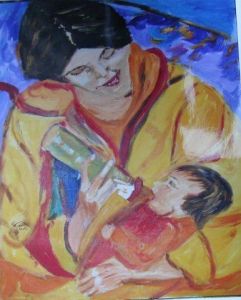 Voir cette oeuvre de NADINE FERNANDEZ: la maman et son bébé