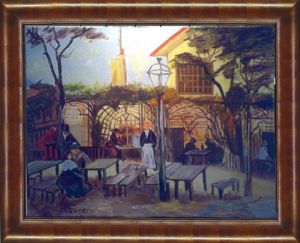 Voir le détail de cette oeuvre: Cafe Terrace La Guinguette - reproduction