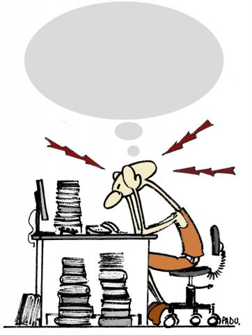 STRESS DU BUREAU - Illustration - LE GLOUBI de PADU