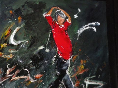 le golfeur  - Peinture - josiane couret
