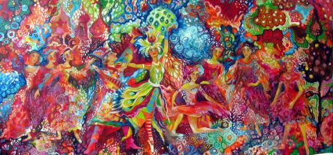 L'artiste OXANA ZAIKA -  L*oiseau de feu********** acrylique sur toile 