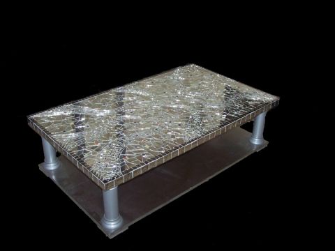 Table en miroirs cassés - Mosaique - DELPHINE latowicki